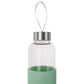 Glass Water Bottle with Mint Silicone Sleeve