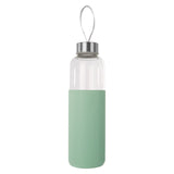 Glass Water Bottle with Mint Silicone Sleeve