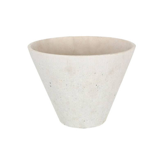 White Polyresin Round Edged Vase