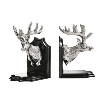 Stag Head Dark Brown Bookends - Set Of 2