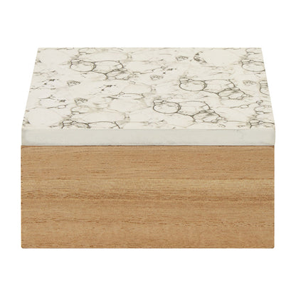 Mimo White Marble Effect Trinket Box