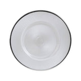Ida 27cm Embossed White Glass Dinner Plate - Premier Home