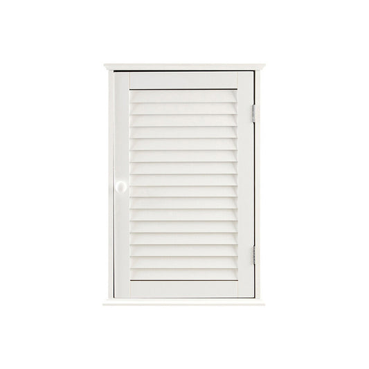 Shutter White Wood Wall Cabinet