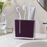 Purple Acrylic And Crystal Toothbrush Holder