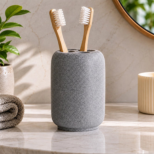 Grey Stone Toothbrush Holder