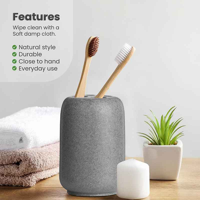 Canyon Grey Stone Toothbrush Holder
