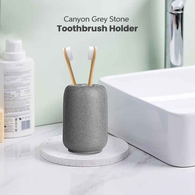Canyon Grey Stone Toothbrush Holder