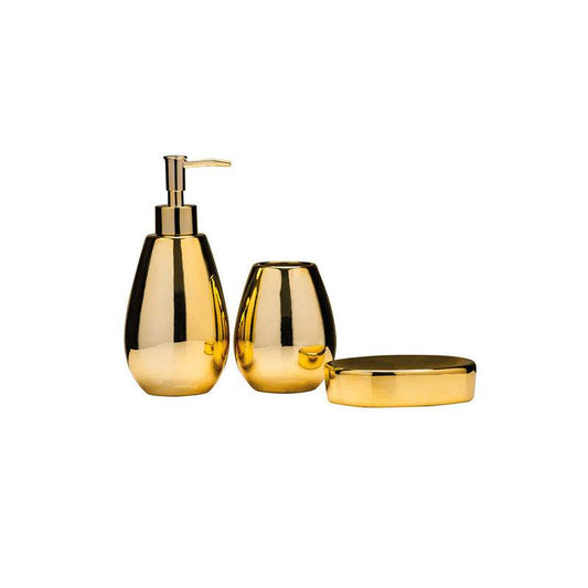 Magpie Dolomite Gold 3Pc Bathroom Set - Premier Home