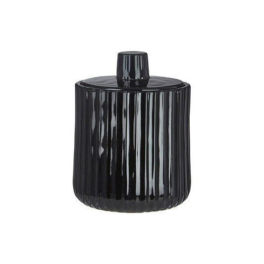 Ticino Brittany Black Glass Storage Jar