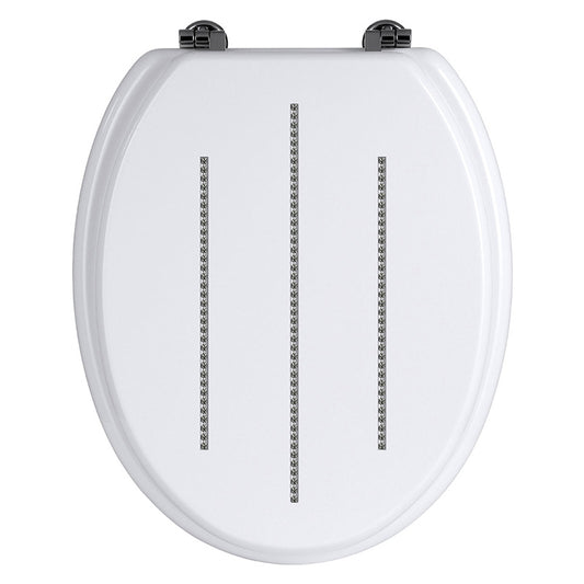 White Toilet Seat With Diamante Detail
