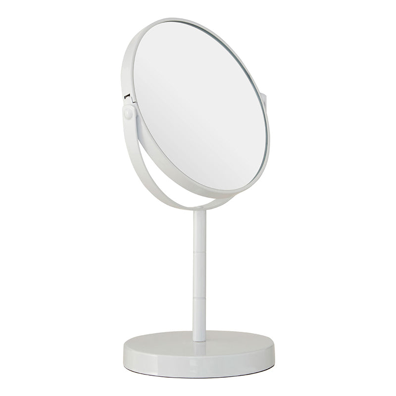 White Metal Small Swivel Table Mirror