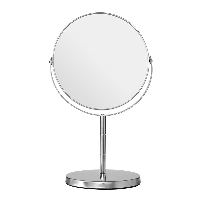 Silver Effect Metal Swivel Table Mirror