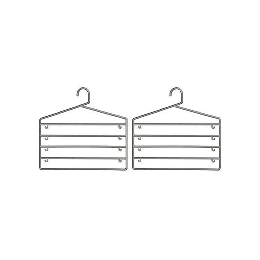 Set Of Two Grey Plastic Trouser Organiser