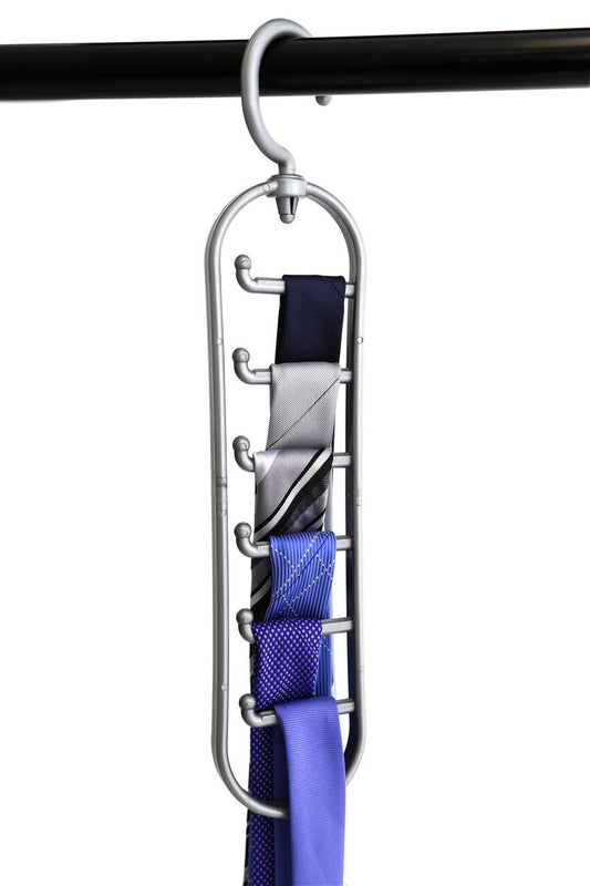 Grey Plastic Tie Organiser - Set Of 2