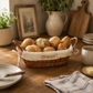 Willow Small Natural Wicker Bread Basket with Cream Lining
