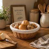 Willow Round Basket with Cream Inner