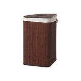 Kankyo Dark Brown Bamboo Corner Laundry Hamper - Premier Home
