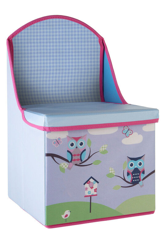 Children'S Owl Design Storage Box/ Seat