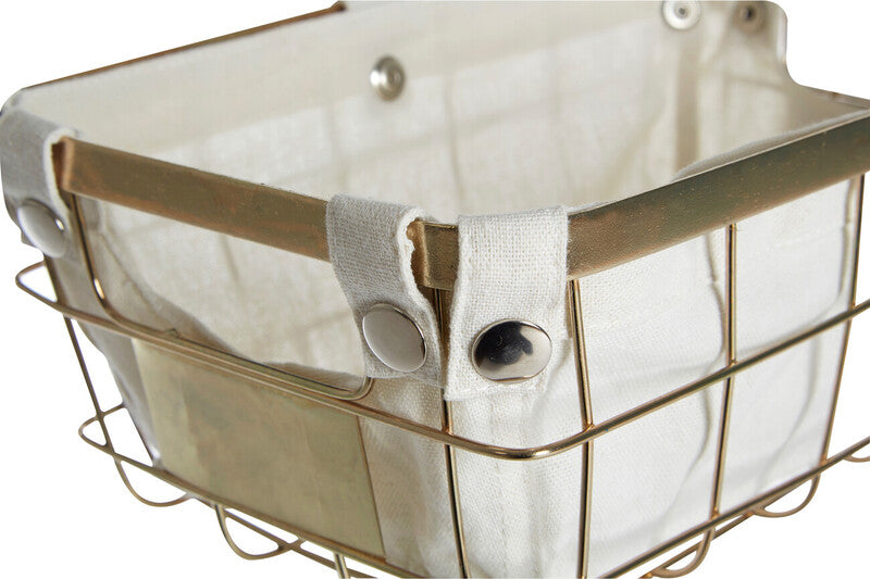 Small Gold Finish Iron Wire Storage Basket