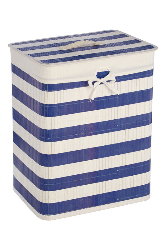 Kankyo Nautical Blue And White Laundry Hamper