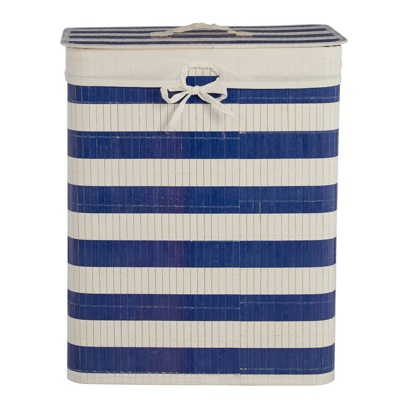 Kankyo Nautical Blue And White Laundry Hamper