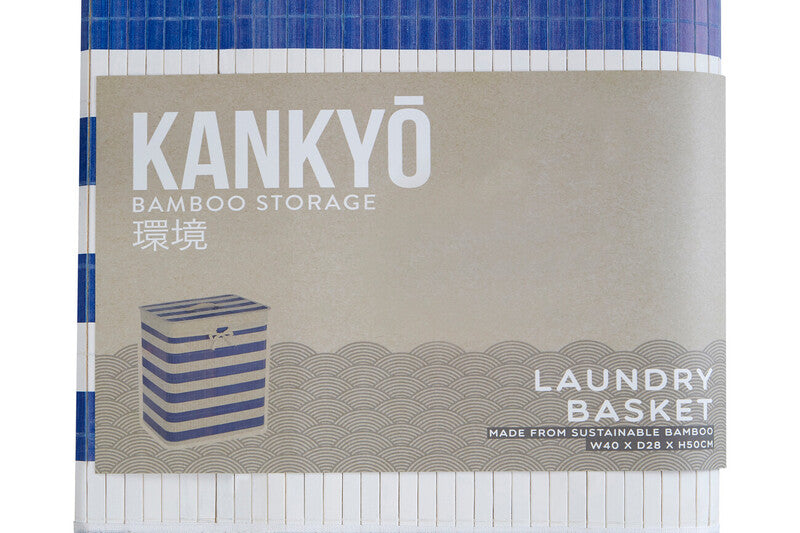 Kankyo Nautical Blue And White Laundry Hamper