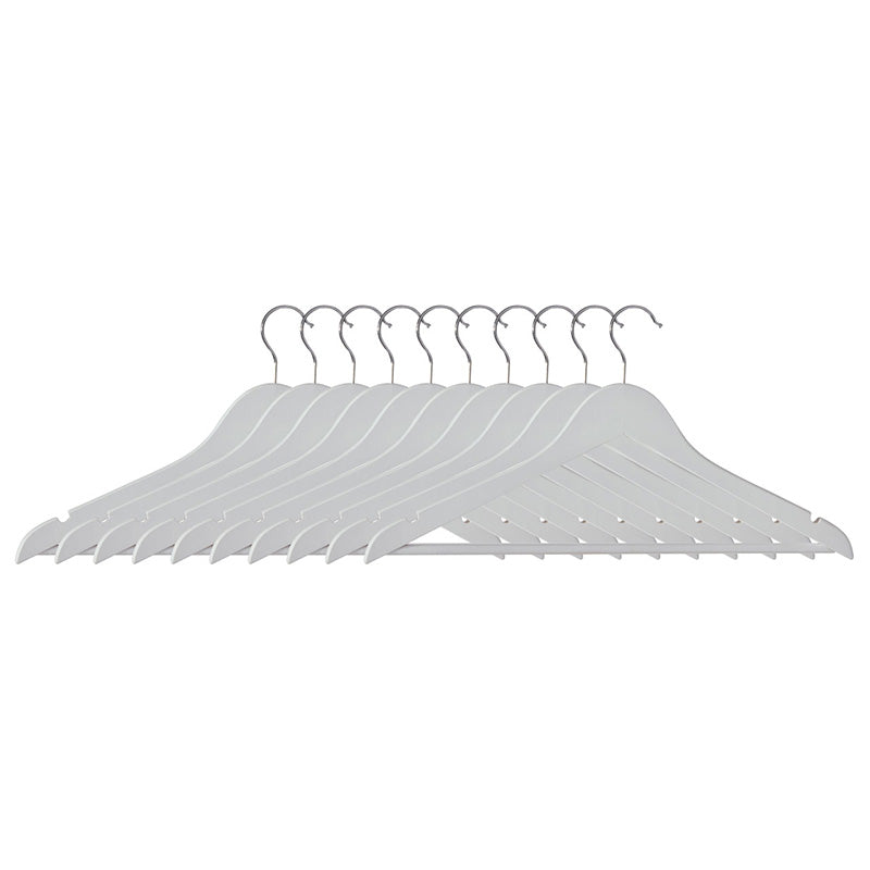 Matte White Clothes Hangers - Set Of 10