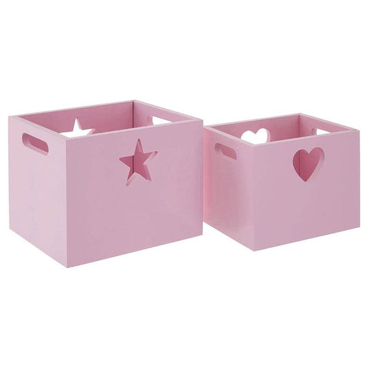 Pink Kids Storage Boxes - Set of 2 - Premier Home
