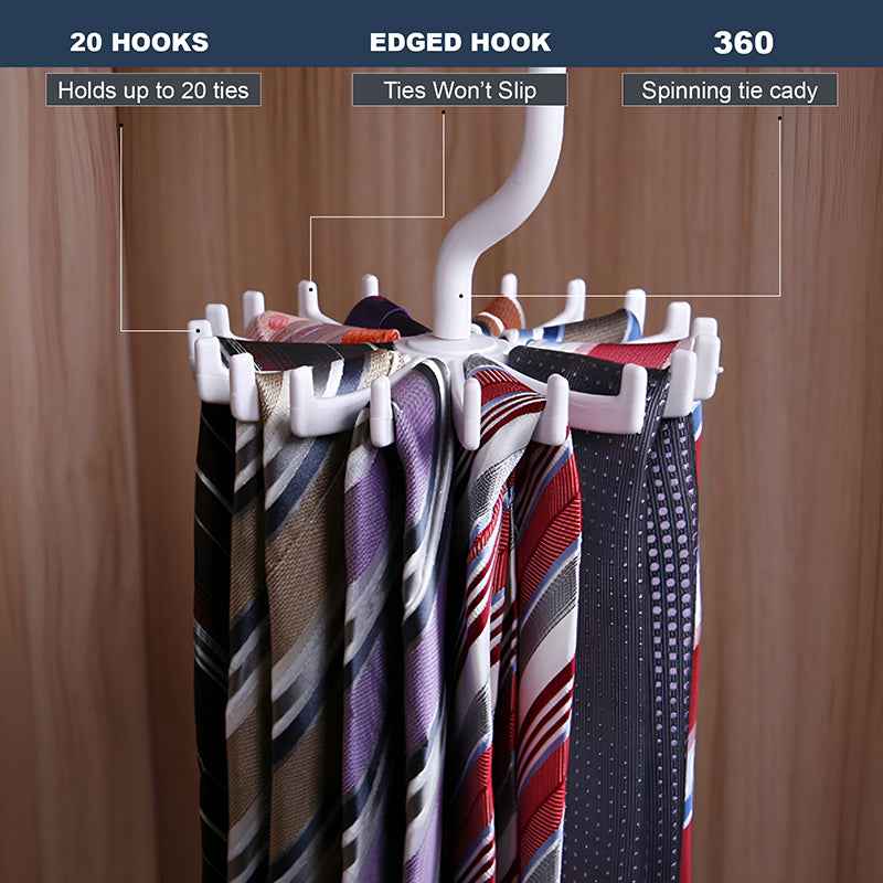 20 Hook Tie Organiser Hanger