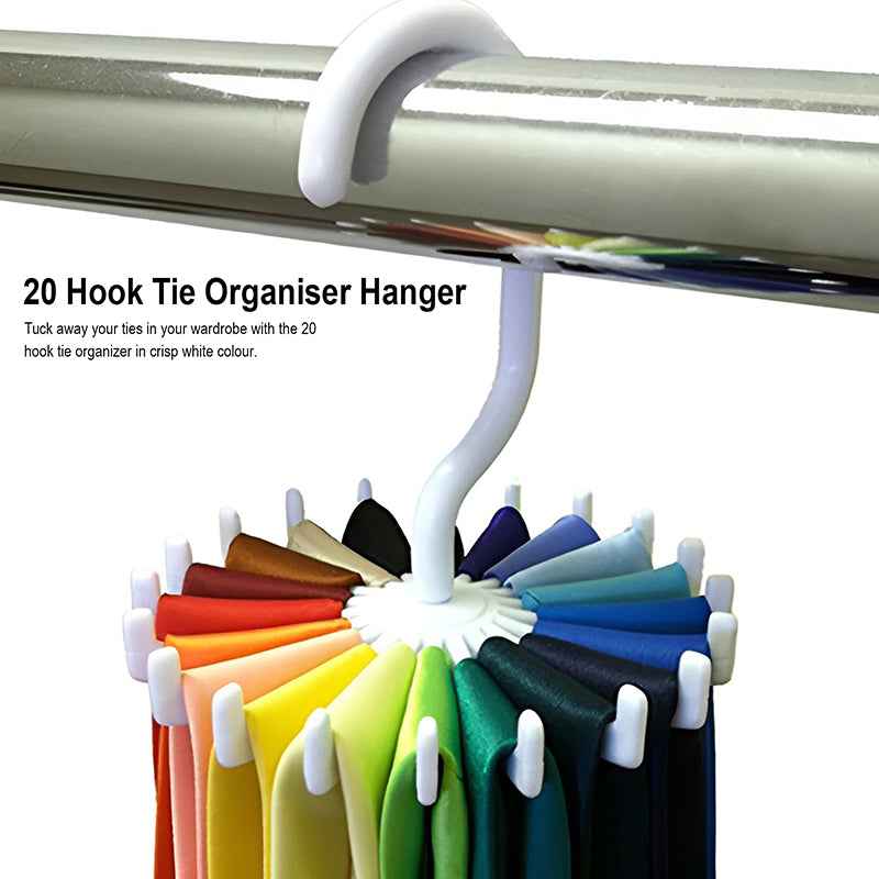 20 Hook Tie Organiser Hanger