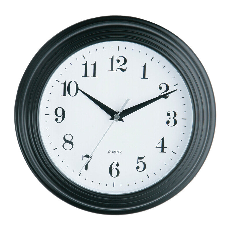 Vintage Black Plastic Wall Clock