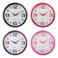 Red Plastic White Face Wall Clock