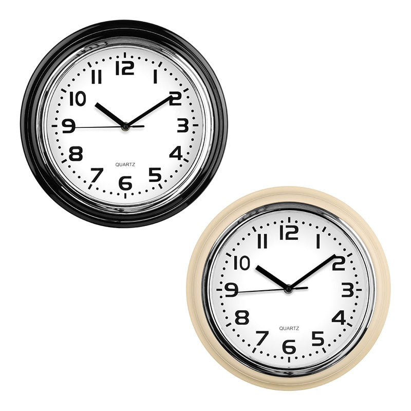 Chrome Finish Plastic Wall Clock