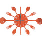 Orange Cutlery Metal Wall Clock