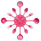 Hot Pink Cutlery Metal Wall Clock
