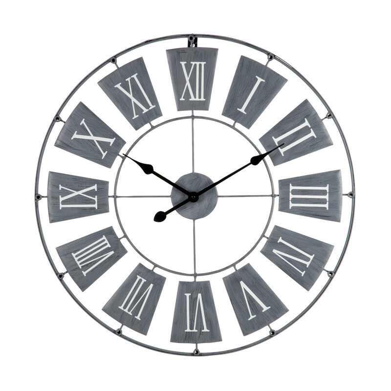 Metal wall clock, perfect home decor accessory for living room walls.