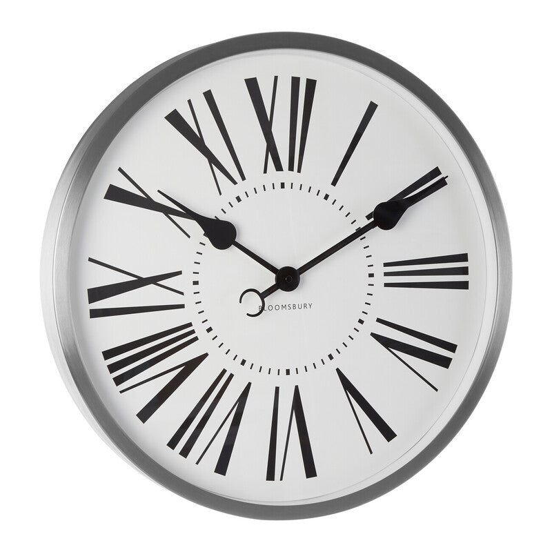 Baillie Chrome Wall Clock