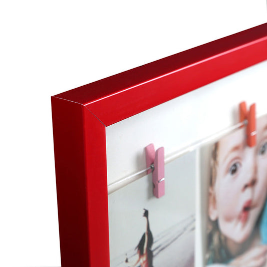 Deep Red 10 Peg Washing Line Photo Frame