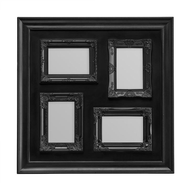 4 Photo Black Plastic Multi Photo Frame Rectangular Shapes