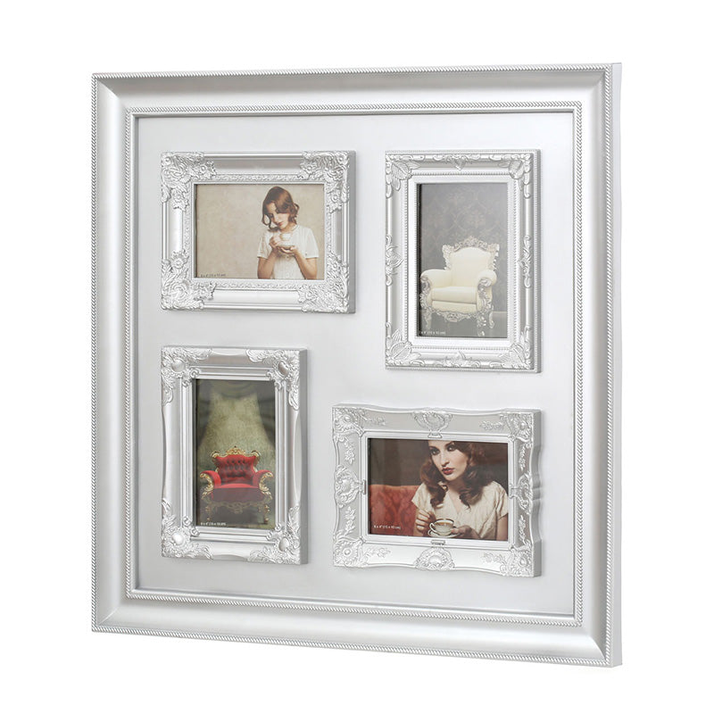 Vintage Style Silver 4 Photo Frame