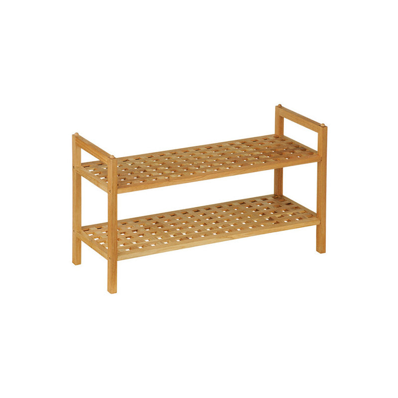 Parker Walnut Wood 2 Tier Shoe Rack