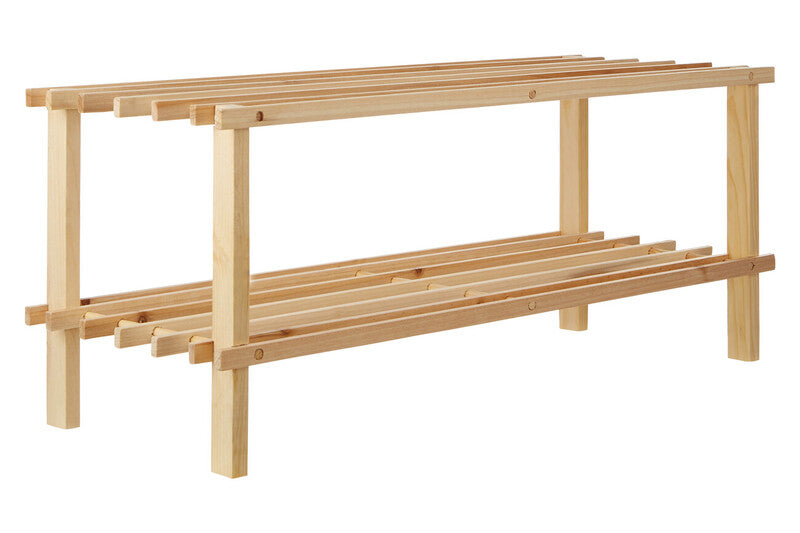 Natural And Cedar Wood 2 Tier Shoe Rack