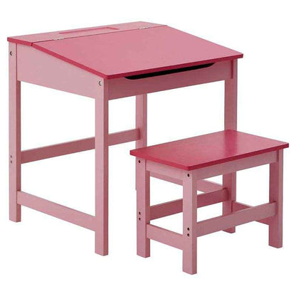 Childrens Pink Desk and Stool