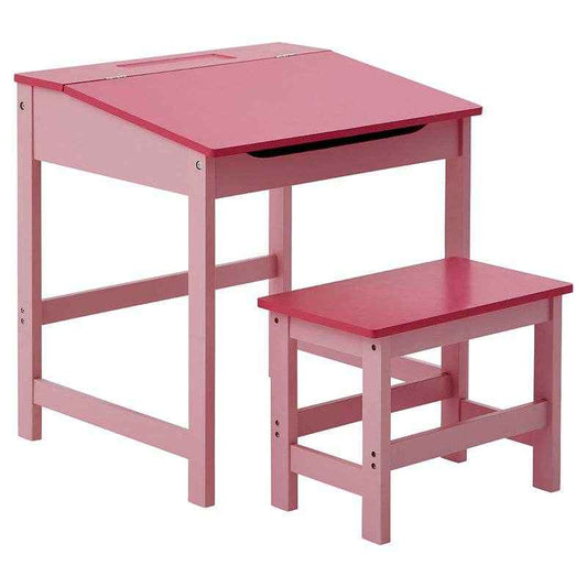 Childrens Pink Desk and Stool