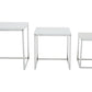 White Nest Of 3 Tables With Chrome Frame