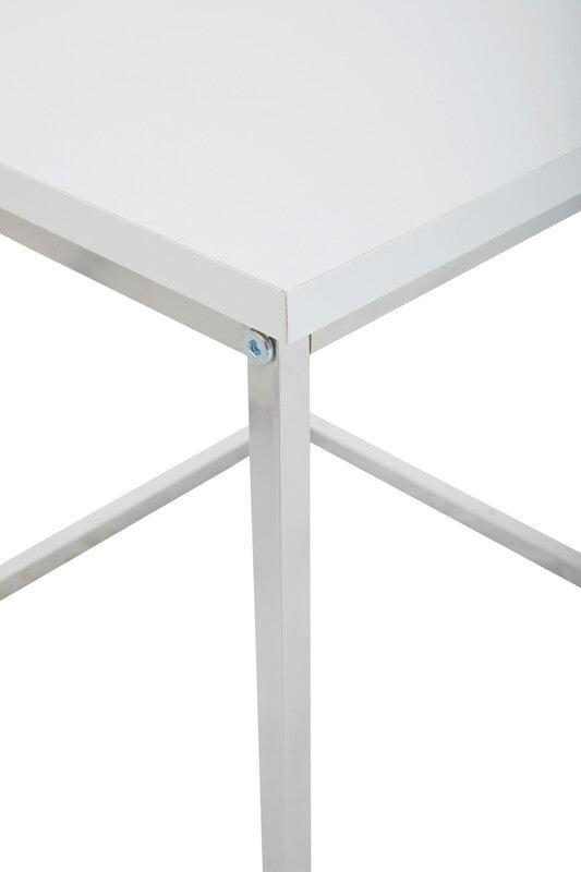 White Nest Of 3 Tables With Chrome Frame