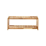 Parker Walnut Wood Bathe Two Tier Shoe Rack - Premier Home