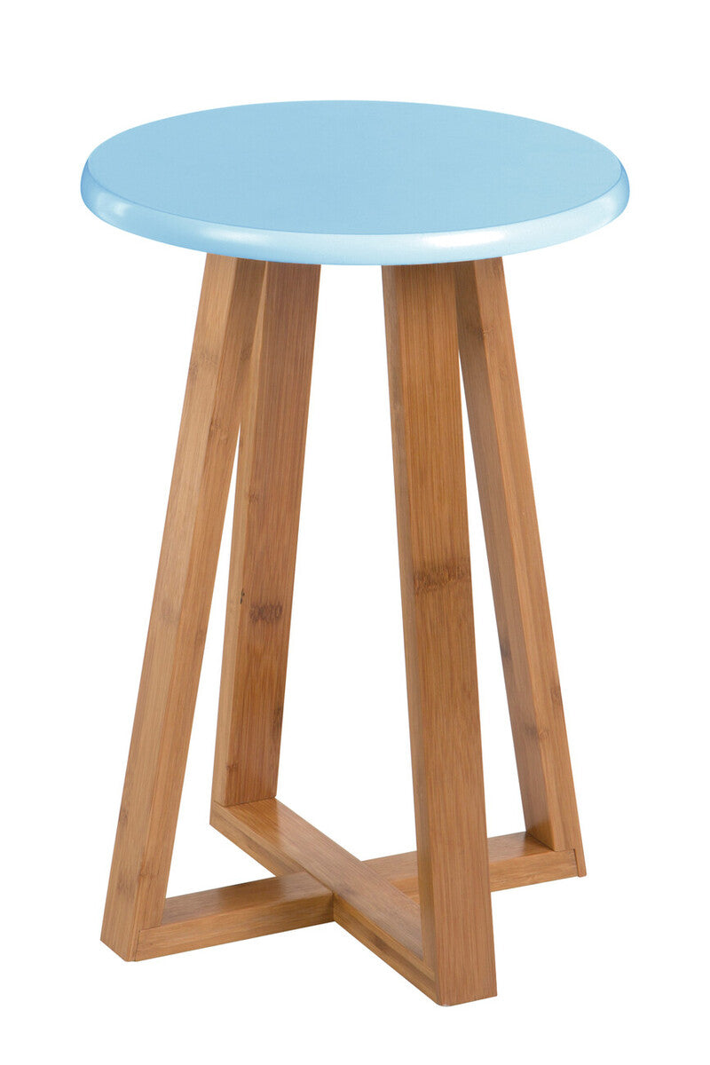 Viborg Bamboo Round Stool (Blue - Grey)