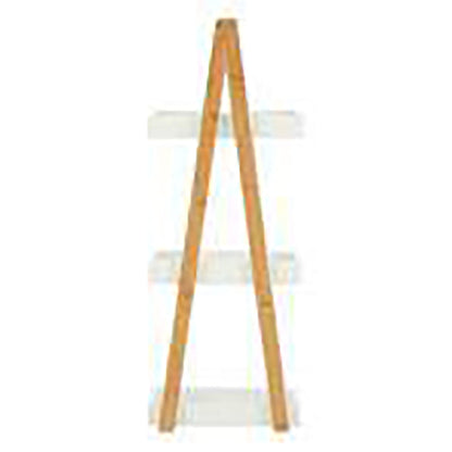 Nostra Three Tiers White / Bamboo Shelf Unit