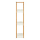 Nostra Three Tiers White / Bamboo Shelf Unit